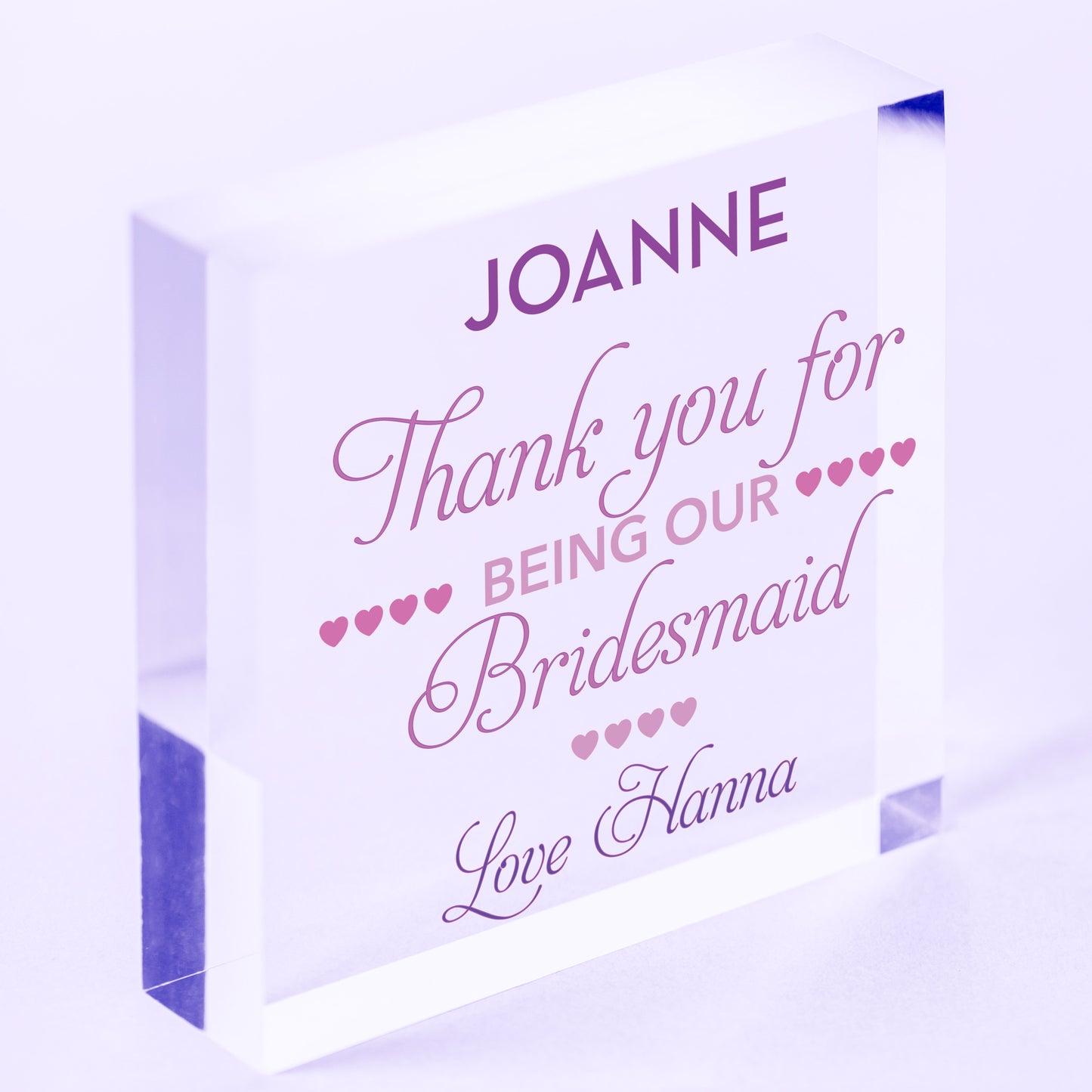 Bridesmaid Thank You Gifts Personalised Maid of Honour Flower Girl Bridal Party