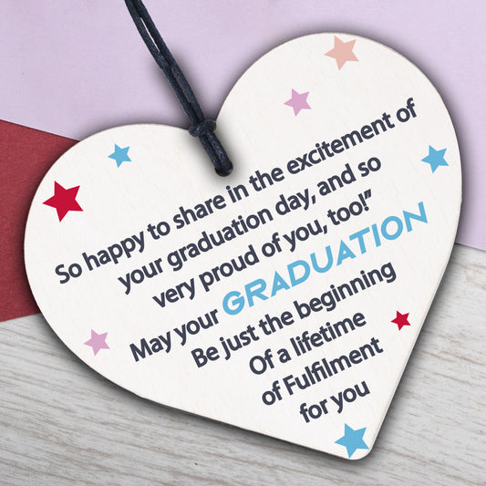 Graduation Gifts Keepsake Wooden Heart University College Degree Congratulations