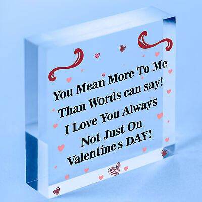 Engraved Valentines Day Gifts For Him Her Novelty Heart Plaque Gift For Partner