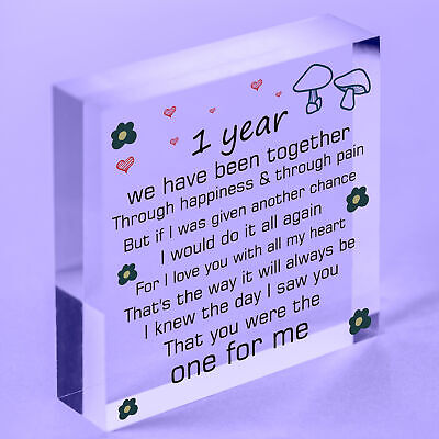 Anniversary 1st Wedding Anniversary Engagement Wooden Heart Plaque Gift Keepsake