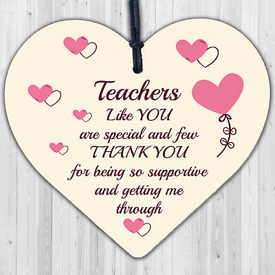 Teachers Like You Wood Heart Plaque Leaving Gift Nursery Preschool Thank You