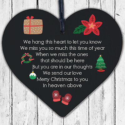 In Memory Of Mum Dad Nan Memorial Heart CHRISTMAS Tree Decoration Baubles