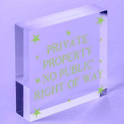 PRIVATE PROPERTY NO PUBLIC RIGHT OF WAY Outdoor Hanging Plaque NO PARKING Sign