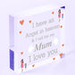 Special Mum Heart Shaped Wooden Memorial Grave Plaque Xmas Tree Decoration