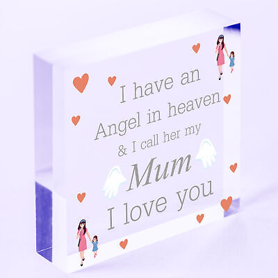 Special Mum Heart Shaped Wooden Memorial Grave Plaque Xmas Tree Decoration