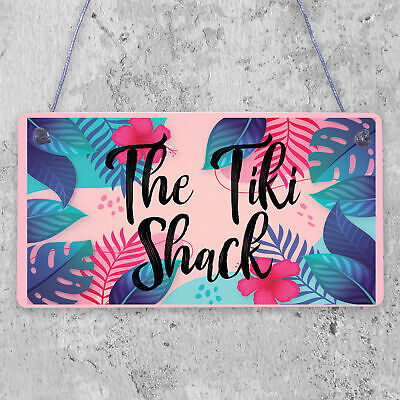 Tiki Shack Hanging Bar Plaque Beer Cocktail Beach Decoration Sign Friend GIFTS