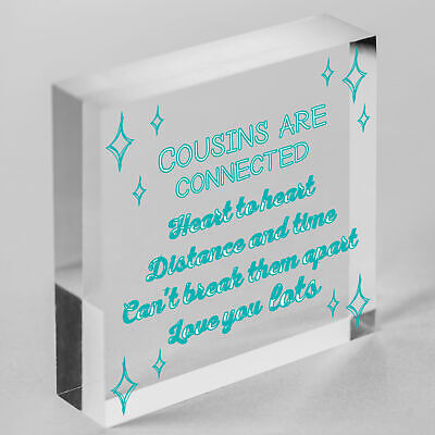 Birthday Christmas Gift For Cousin Wood Heart Family Friendship Keepsake Plaque