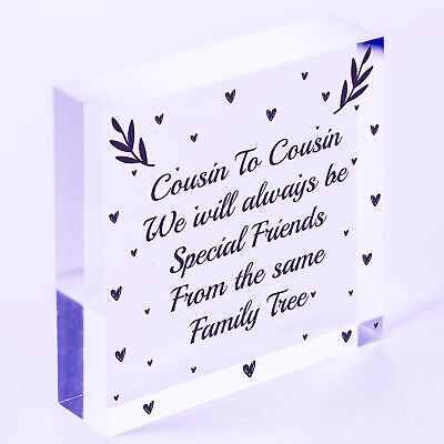 Cousin Family Gifts Christmas Birthday Gift For Cousin Wood Heart Thank You Gift