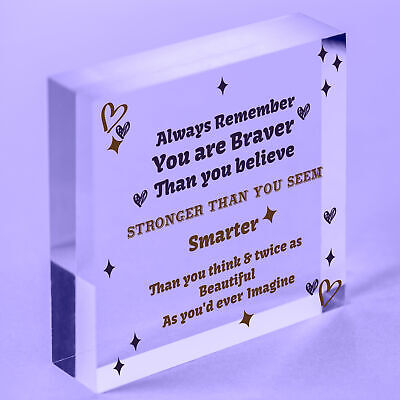 Braver Stronger Beautiful Quote Friendship Gift Wooden Heart Sign Best Friend