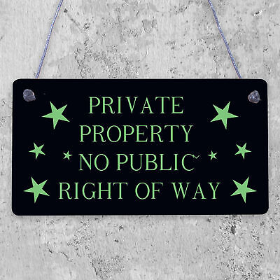 PRIVATE PROPERTY NO PUBLIC RIGHT OF WAY Outdoor Hanging Plaque NO PARKING Sign