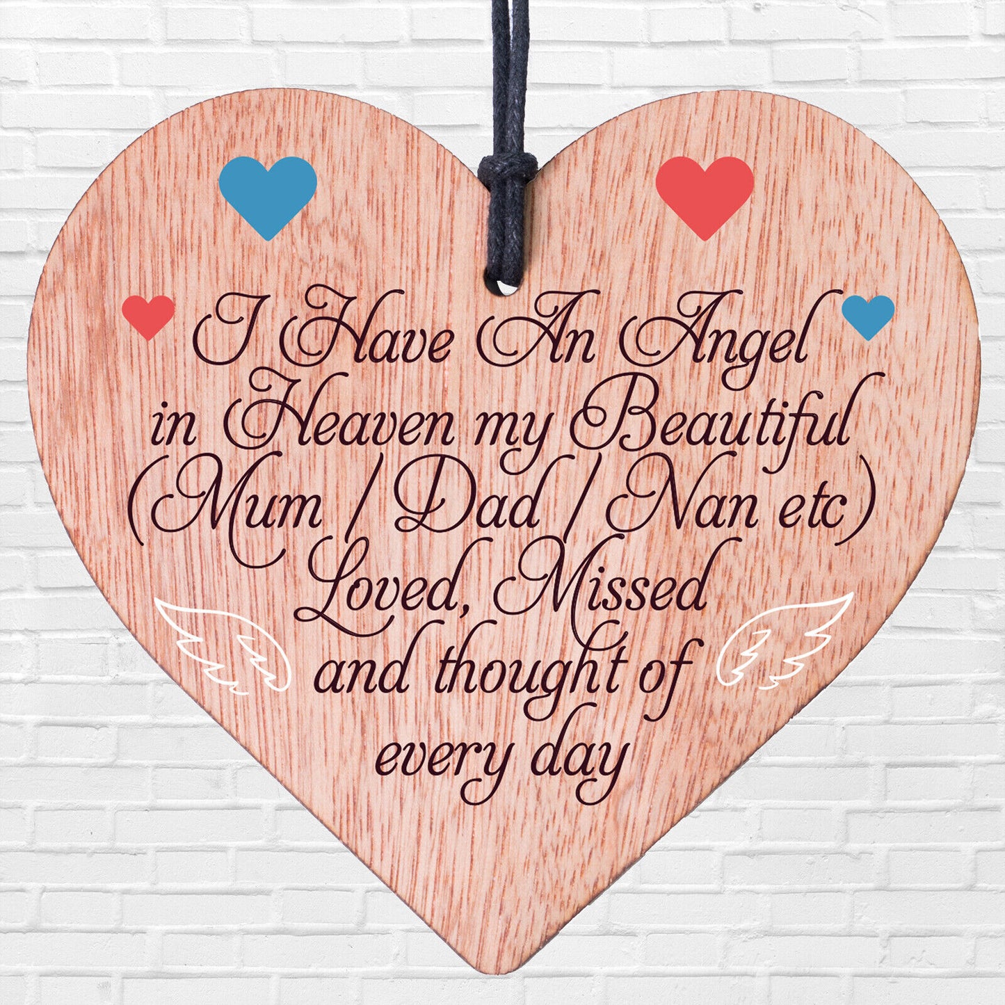 Mum Dad Memorial Sign Heart Plaque Gift Message Guardian Angel Love you Always