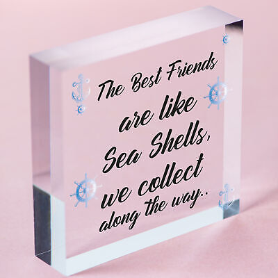 Sea Shell Friendship Nautical Seaside Theme Gift Hanging Plaque Bathroom Sign