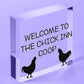 Welcome Chicken Coop Sign Outdoor Garden Shed Plaque Chicken Hen Gifts