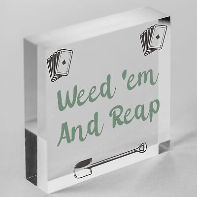 Weed 'em & Reap Funny Gardening Gift Garden Hanging Plaque Shed Allotment Sign