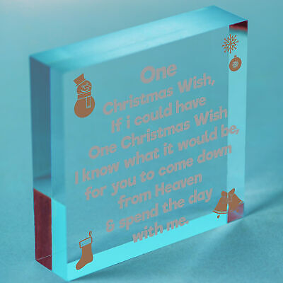 Christmas Wish Heaven Tree Memorial Gift Memory Hanging Bauble Keepsake Sign NEW