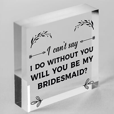 Bridesmaid I Can't Say I Do Wooden Hanging Heart Wedding Invites GIFTS Favours