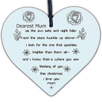 Christmas Memorial Mum Tree Bauble Gift Memory Hanging Plaque Decoration Sign