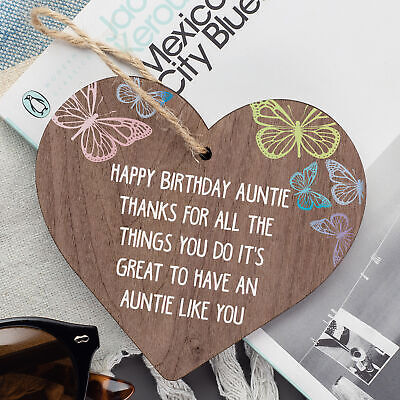 Auntie Gifts For Birthday Shabby Chic Wood Heart Best FRIEND Keepsake Thank You