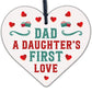 Dad Daughters First Love Gift Wood Keyring Dad Gifts From Daughter Fathers Day