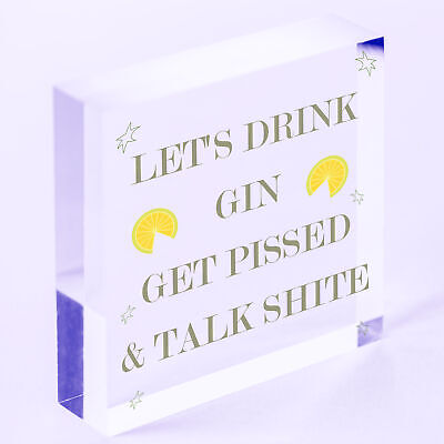 Novelty Gift For Gin Lovers Gin Sign Alcohol Man Cave Plaque Home Bar Pub Sign