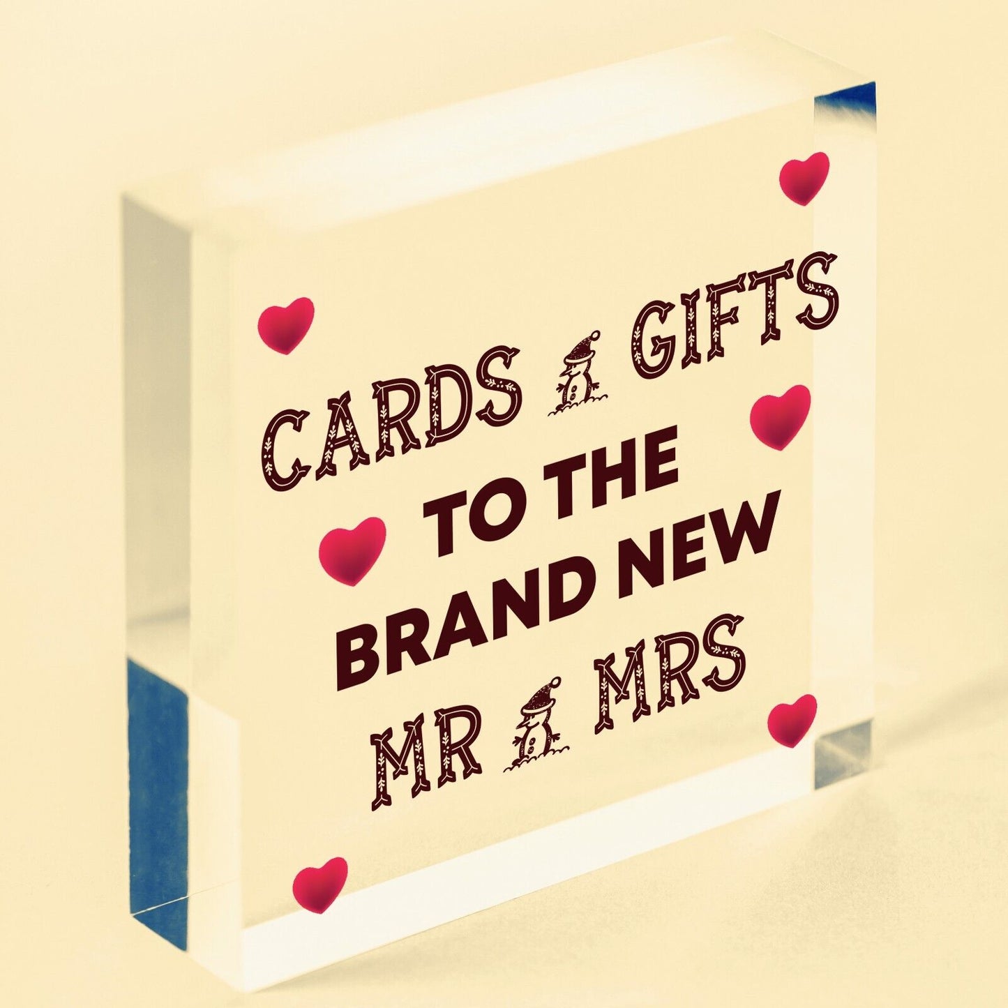 Cards & Gifts New Mr & Mrs Wedding Post Box Gift Table Decoration Plaque Sign