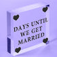 Wedding Countdown Chalkboard Plaque Sign Engagement Gift Fiance Mr & Mrs