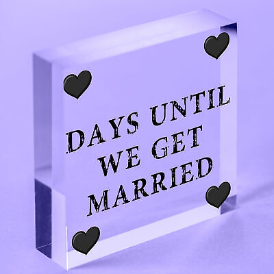 Wedding Countdown Chalkboard Plaque Sign Engagement Gift Fiance Mr & Mrs