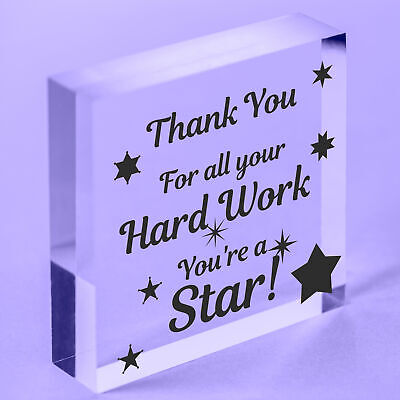 Colleague THANK YOU Gifts Wooden Heart Plaque Employee Teacher Volunteer Gifts