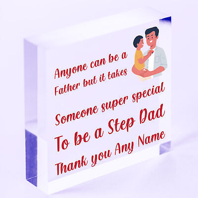 PERSONALISED Image Plaque For Step Dad Birthday Christmas Thank You Gift