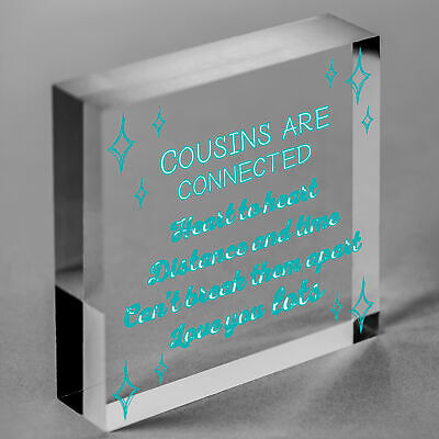 Birthday Christmas Gift For Cousin Wood Heart Family Friendship Keepsake Plaque