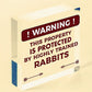 Beware Of The Rabbit Sign Bunny Rabbit Door Sign Hanging Plaques Funny Pet Gifts