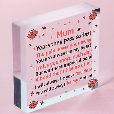 Mum Garden Memorial Gift Wooden Heart Grave Plaque Gifts For Mum In Memory Sign