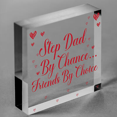 Step Dad By Chance Friends By Choice Wooden Hanging Plaque Friendship Gift Sign