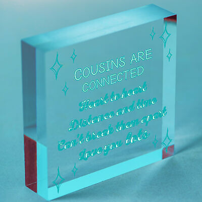 Birthday Christmas Gift For Cousin Wood Heart Family Friendship Keepsake Plaque