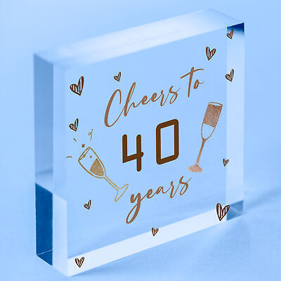 40th Birthday Gifts For Women / Men Heart 40th Birthday Card Birthday Decoration