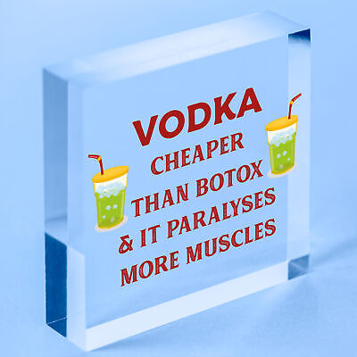 Vodka Botox Funny Alcohol Gift Man Cave Home Bar Hanging Plaque Pub Friends Sign