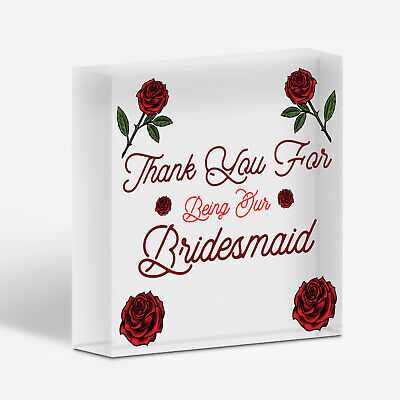 Thank You For Being Our Bridesmaid Engraved Heart Wedding Gift Friendship Gift