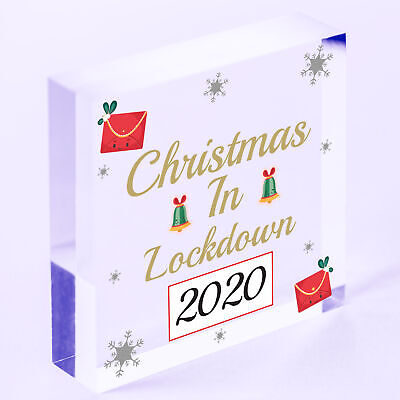 2020 Christmas Lockdown Mirror Acrylic Bauble Tree Decoration Gift Keepsake