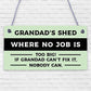 Grandads Shed Sign Hanging Garden Plaque Fathers Day Gift Funny Gift For Men