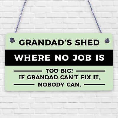 Grandads Shed Sign Hanging Garden Plaque Fathers Day Gift Funny Gift For Men