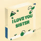 Silver Heart Tin Sister Gift Christmas Birthday Present To Say I Love You