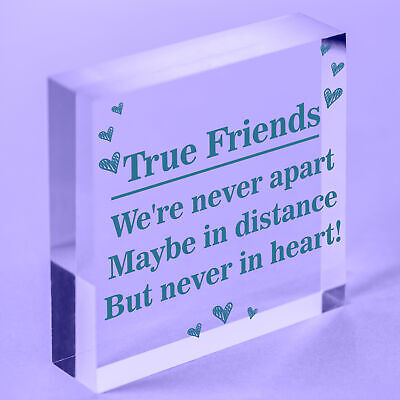 True Friends Never Apart Cute Wooden Hanging Plaque Gift Best Friends Love Sign