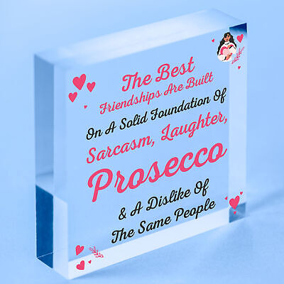 Best Friendships Foundation Is Prosecco Wooden Hanging Heart Novelty Plaque Gift