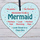 Reasons To Be A Mermaid Novelty Wooden Hanging Heart Shabby Chic Friendship Gift