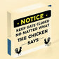 Chicken Gifts Hanging Warning Sign For Gate Garden Chicken Coop Hen House Gifts