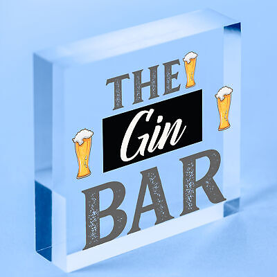 Drink Gin Bar Funny Alcohol Gift Man Cave Home Bar Hanging Plaque Pub Sign Gifts