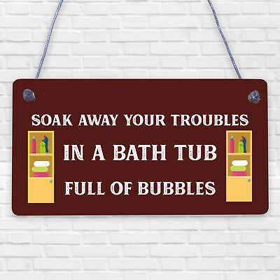 Bath Tub Bathroom Decor Toilet Door Sign Nautical Wall Sign Chic Home Plaque