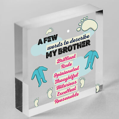 Words To Describe My Brother Wooden Heart Novelty Birthday Brother Sister Gifts