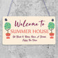 Welcome Signs For Summerhouse Hanging Wall Garden Plaque New Home Gift