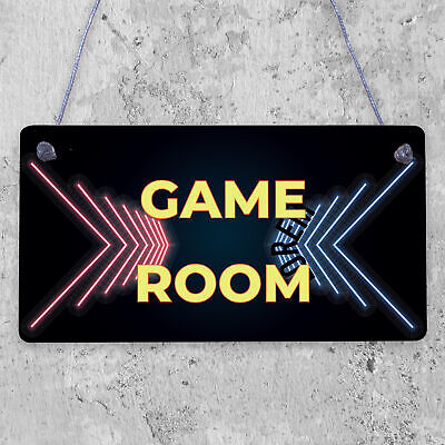 Game Room Sign Gamer Gift Boys Bedroom Decor Man Cave Games Room Sign